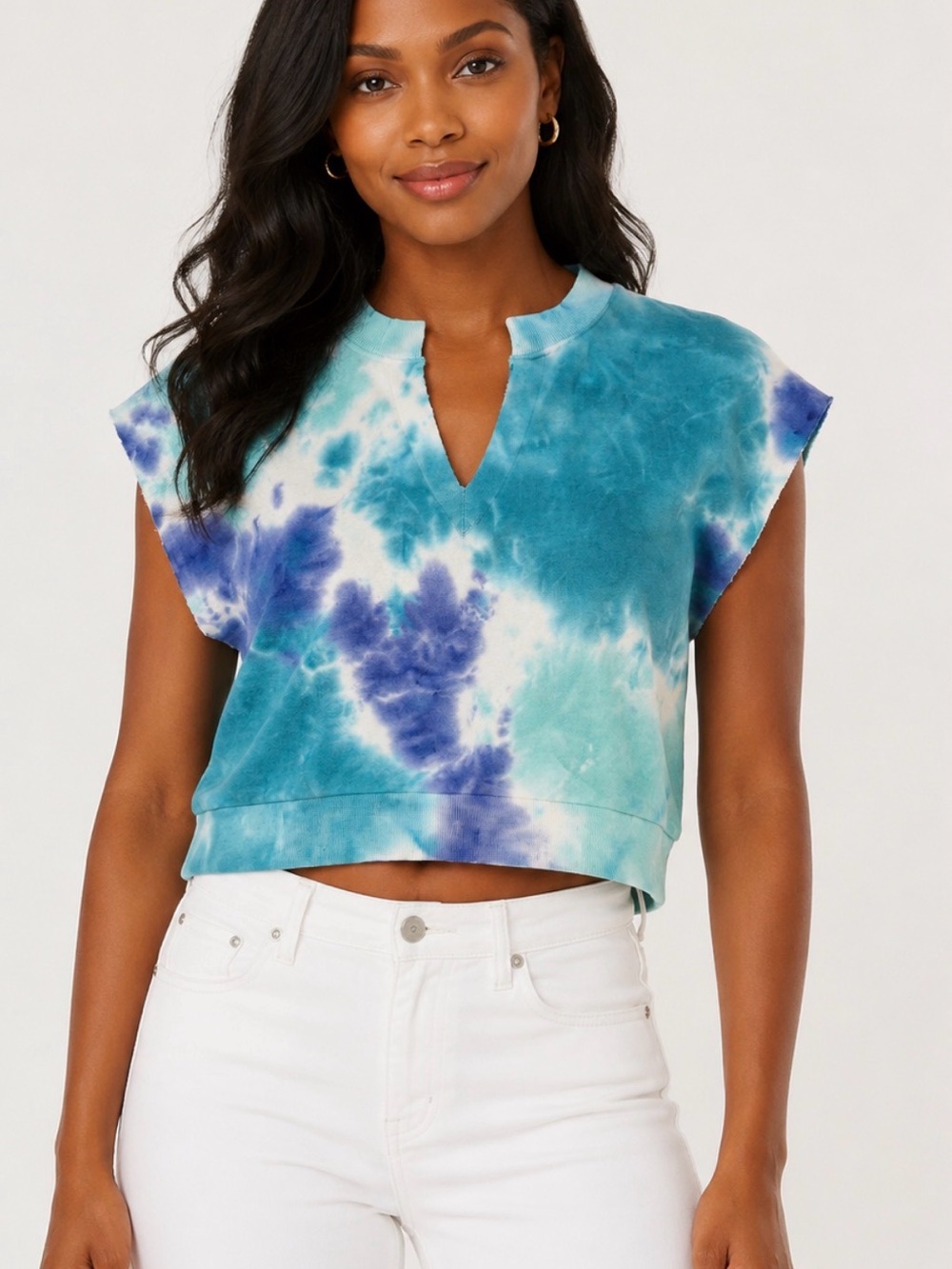 525 America Tie-Dye Cropped Sweatshirt Top – NWT – Size Small PTP 19” Length 18”